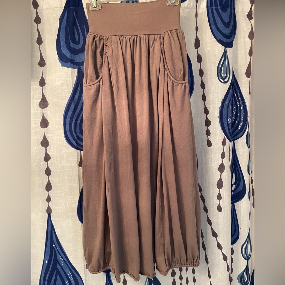 Garnet Hill Maxi Bubble Skirt Sz S 60%Cotton/40%modal —easy care,jersey feel